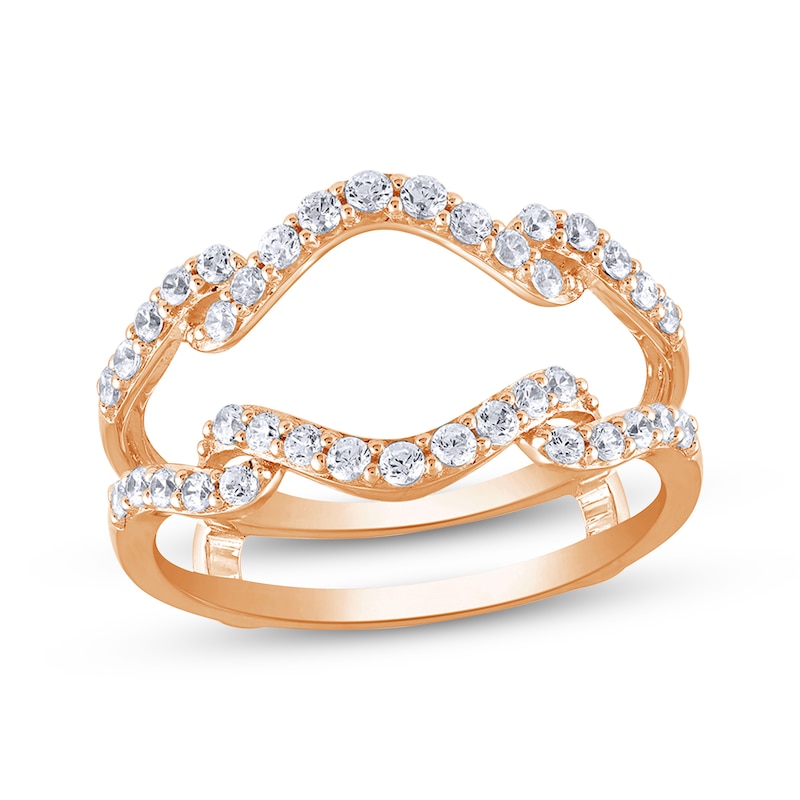 Main Image 1 of Now + Forever Diamond Wavy Enhancer Ring 1/2 ct tw 14K Rose Gold