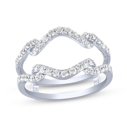 Now + Forever Diamond Wavy Enhancer Ring 1/2 ct tw 14K White Gold