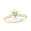Thumbnail Image 1 of Cultured Pearl & Diamond Accent Flower Ring 10K Yellow Gold