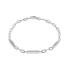 Thumbnail Image 1 of Diamond Station Paperclip Chain Bracelet 1/3 ct tw Sterling Silver 7.25"
