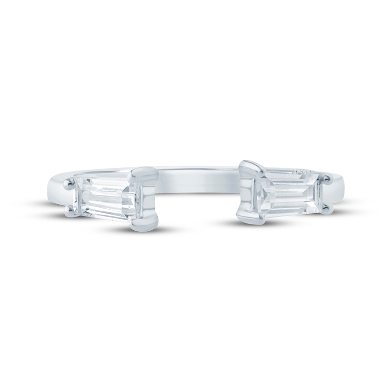 Main Image 4 of Monique Lhuillier Bliss Baguette-Cut Lab-Grown Diamond Open Shank Wedding Band 1/2 ct tw 18K White Gold