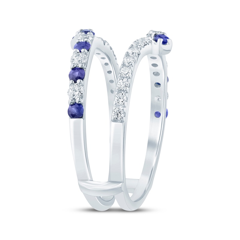 Main Image 2 of Now + Forever Natural Blue Sapphire & Diamond Enhancer Ring 1/2 ct tw 14K White Gold