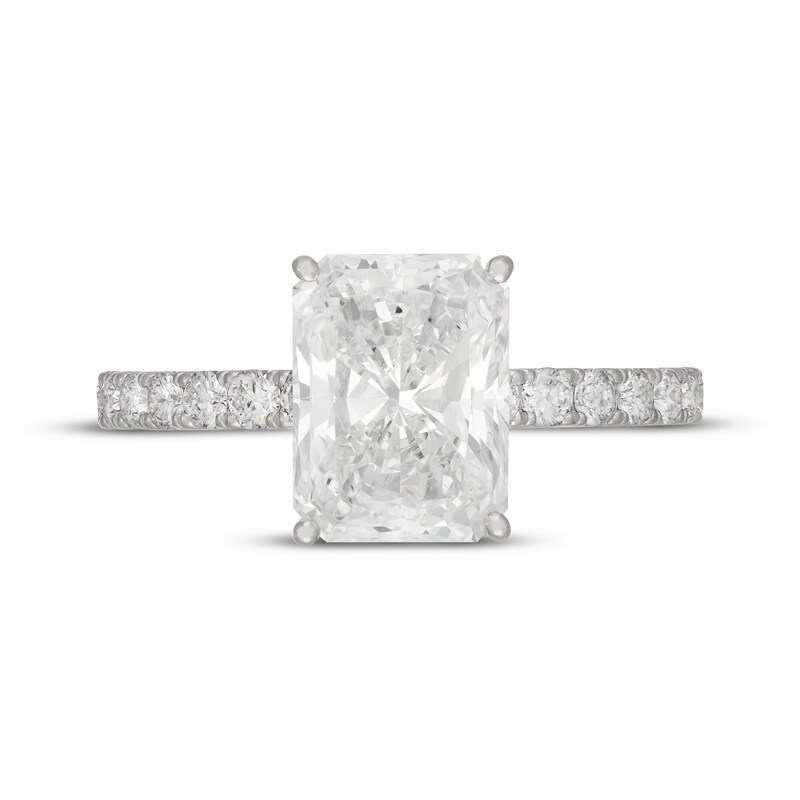 Main Image 3 of Neil Lane Artistry Radiant-Cut Lab-Grown Diamond Engagement Ring 3-5/8 ct tw 14K White Gold