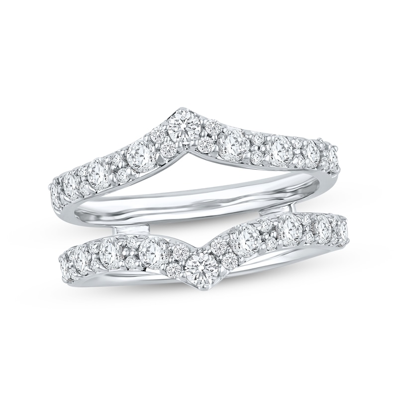 Main Image 1 of Now + Forever Diamond Chevron Enhancer Ring 1 ct tw 14K White Gold