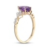 Thumbnail Image 2 of Pear-Shaped Amethyst & Diamond Ring 1/8 ct tw 10K Yellow Gold