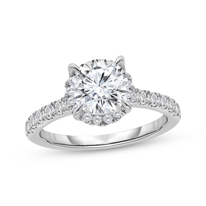 Main Image 1 of Now + Forever Round-Cut Lab-Grown Diamond Halo Engagement Ring 2 ct tw 14K White Gold