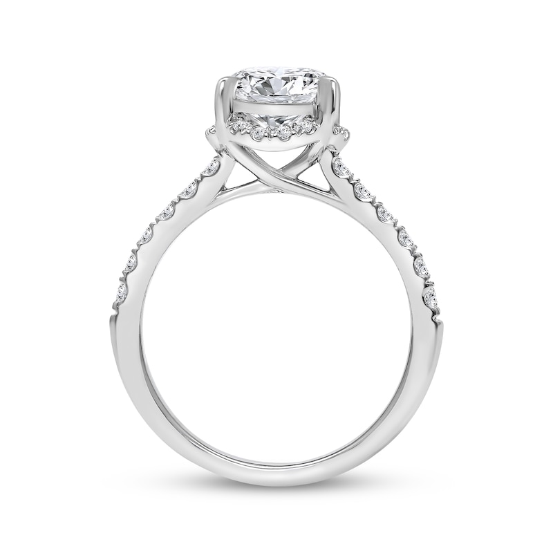 Main Image 2 of Now + Forever Round-Cut Lab-Grown Diamond Halo Engagement Ring 2 ct tw 14K White Gold