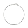 Thumbnail Image 1 of Open Link Station Curb Chain Anklet Solid Sterling Silver 10"