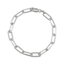5.9mm Paperclip Chain Bracelet Solid Sterling Silver 8"