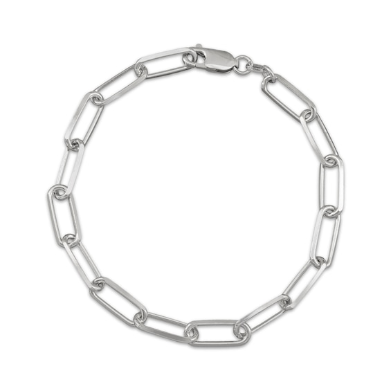 5.9mm Paperclip Chain Bracelet Solid Sterling Silver 8"