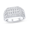 Thumbnail Image 1 of Men's Multi-Diamond Four-Row Ring 1-1/4 ct tw 10K White Gold