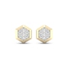 Thumbnail Image 2 of Men's Multi-Diamond Hexagon Stud Earrings 1/4 ct tw 10K Yellow Gold