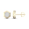 Thumbnail Image 3 of Men's Multi-Diamond Hexagon Stud Earrings 1/4 ct tw 10K Yellow Gold