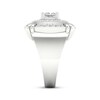 Thumbnail Image 3 of Men's Square-Cut Lab-Grown Diamond Double Cushion Halo Ring 2 ct tw 10K White Gold