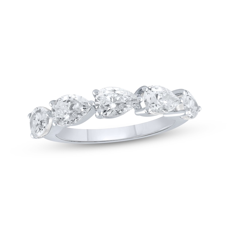 Main Image 1 of Lab-Grown Diamonds Pear-Shaped Anniversary Ring 2 ct tw 10K White Gold