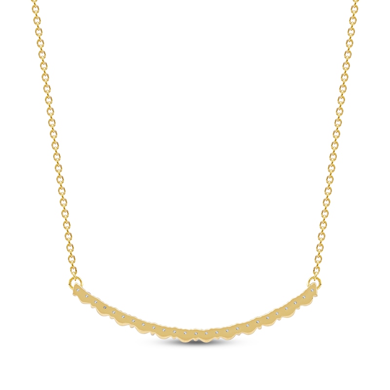 Main Image 3 of Diamond Smile Necklace 1/6 ct tw 10K Yellow Gold 18"