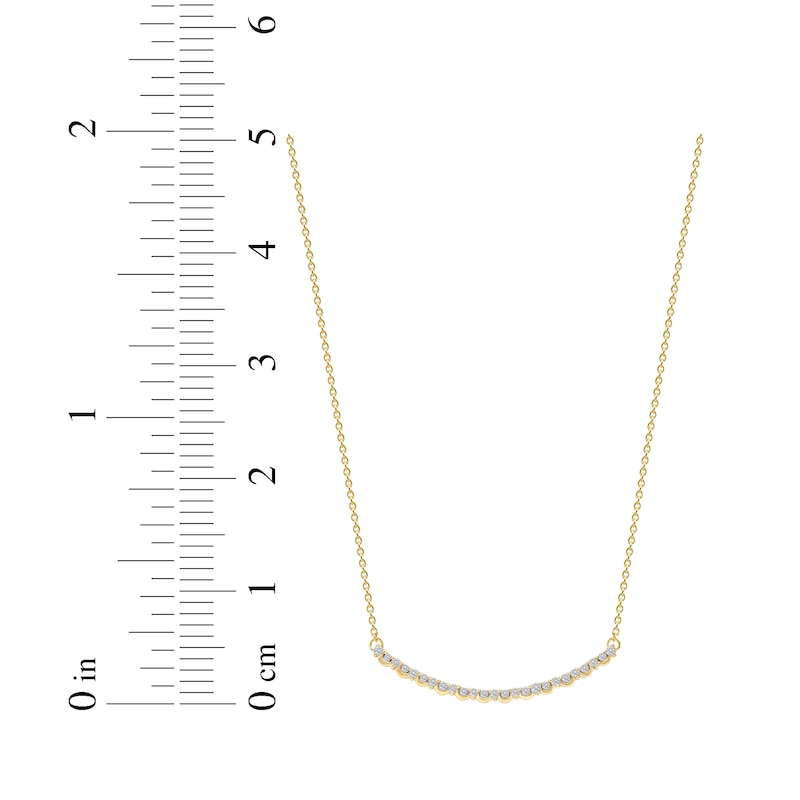 Main Image 7 of Diamond Smile Necklace 1/6 ct tw 10K Yellow Gold 18"