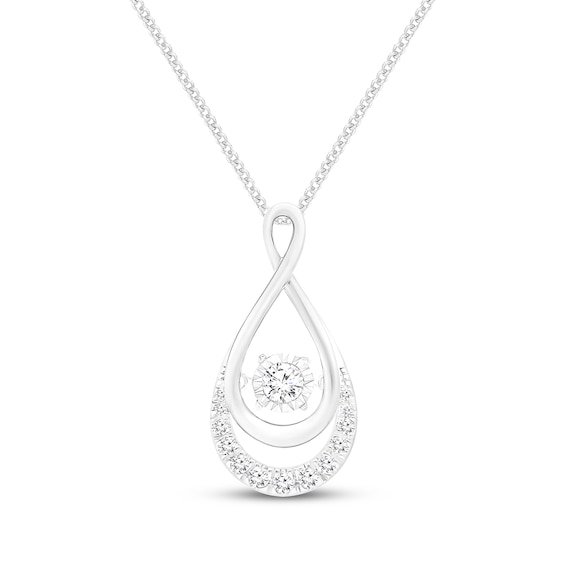 Unstoppable Love Diamond Infinity Necklace 1/5 ct tw Sterling Silver 19"