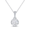 Thumbnail Image 1 of Round-Cut Diamond Solitaire Hidden Halo Necklace 1/2 ct tw 10K White Gold 18&quot; (I/I3)