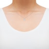 Thumbnail Image 3 of Round-Cut Diamond Solitaire Hidden Halo Necklace 1/2 ct tw 10K White Gold 18&quot; (I/I3)