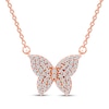 Thumbnail Image 1 of Diamond Butterfly Necklace 1/6 ct tw 10K Rose Gold 18&quot;