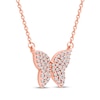 Thumbnail Image 2 of Diamond Butterfly Necklace 1/6 ct tw 10K Rose Gold 18&quot;