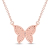Thumbnail Image 3 of Diamond Butterfly Necklace 1/6 ct tw 10K Rose Gold 18&quot;