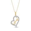 Thumbnail Image 1 of Diamond Arabic &quot;Mother&quot; Heart Necklace 1/4 ct tw 10K Yellow Gold 18&quot;