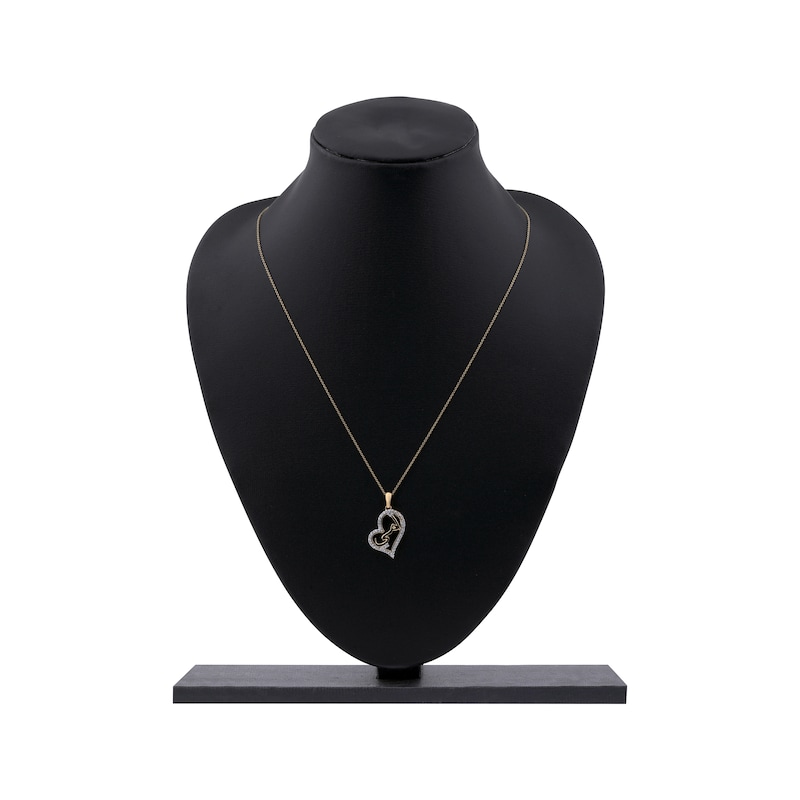 Main Image 6 of Diamond Arabic &quot;Mother&quot; Heart Necklace 1/4 ct tw 10K Yellow Gold 18&quot;