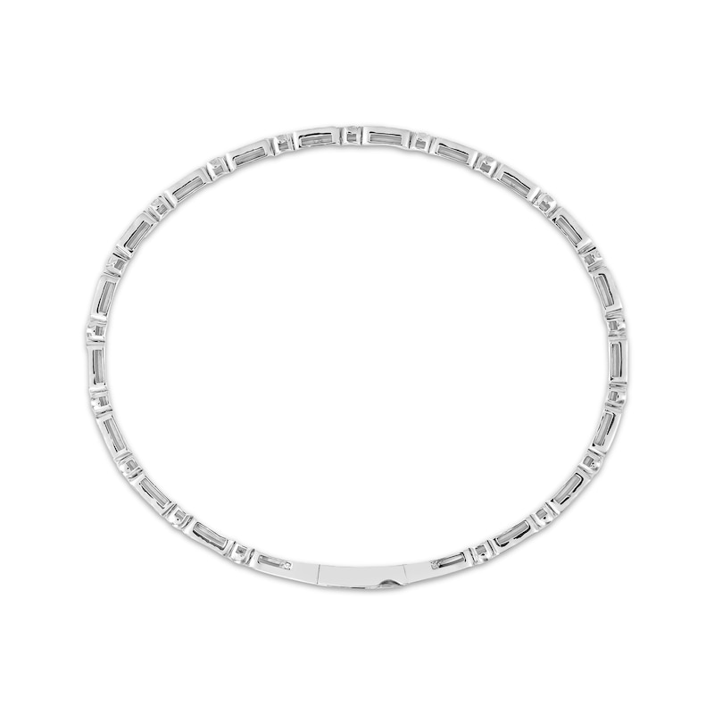 Main Image 2 of Diamond Station Flex Bangle Bracelet 1/3 ct tw 10K White Gold 7&quot;