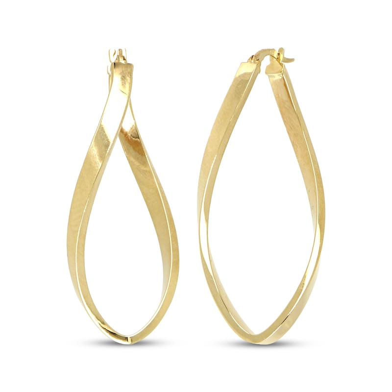 Main Image 1 of Twist Hoop Earrings 10K Yellow Gold