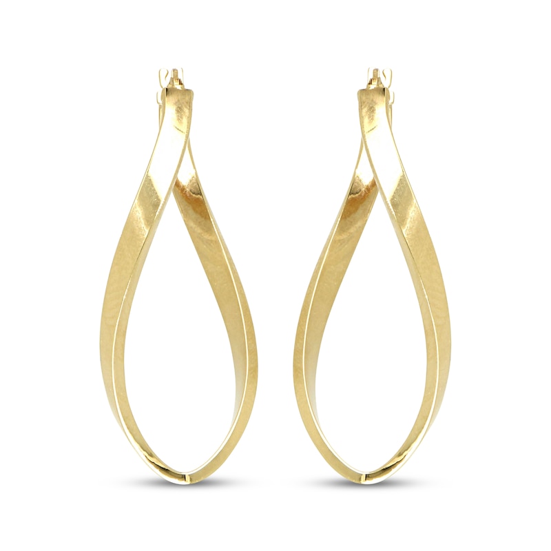 Main Image 2 of Twist Hoop Earrings 10K Yellow Gold