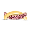 Thumbnail Image 4 of Lab-Created Ruby Crossover Ring 10K Yellow Gold