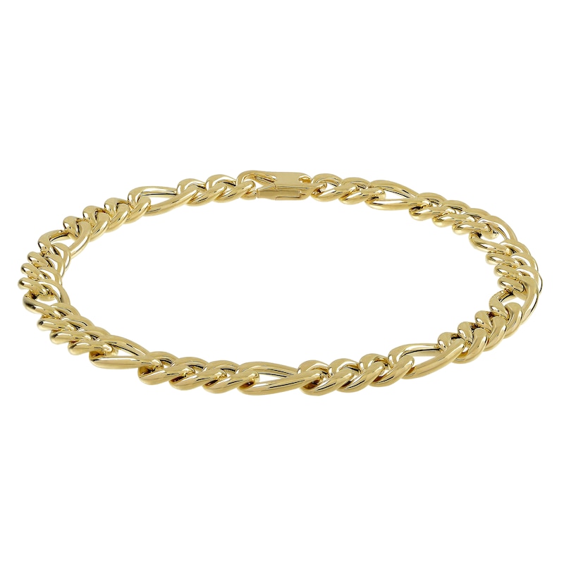 Main Image 1 of 6mm Figaro Chain Bracelet Hollow 10K Yellow Gold 8.5"