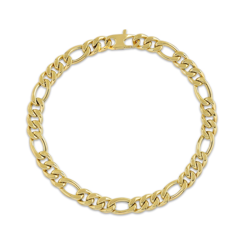 Main Image 2 of 6mm Figaro Chain Bracelet Hollow 10K Yellow Gold 8.5"