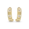 Thumbnail Image 2 of Italian Brilliance Diamond-Cut Clover Cutout Hoop Earrings 14K Yellow Gold