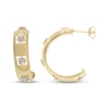 Thumbnail Image 3 of Italian Brilliance Diamond-Cut Clover Cutout Hoop Earrings 14K Yellow Gold