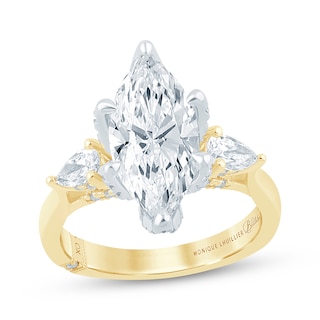 Monique Lhuillier Bliss Marquise-Cut Lab-Grown Diamond Engagement Ring 3-7/8 ct tw 18K Two-Tone Gold