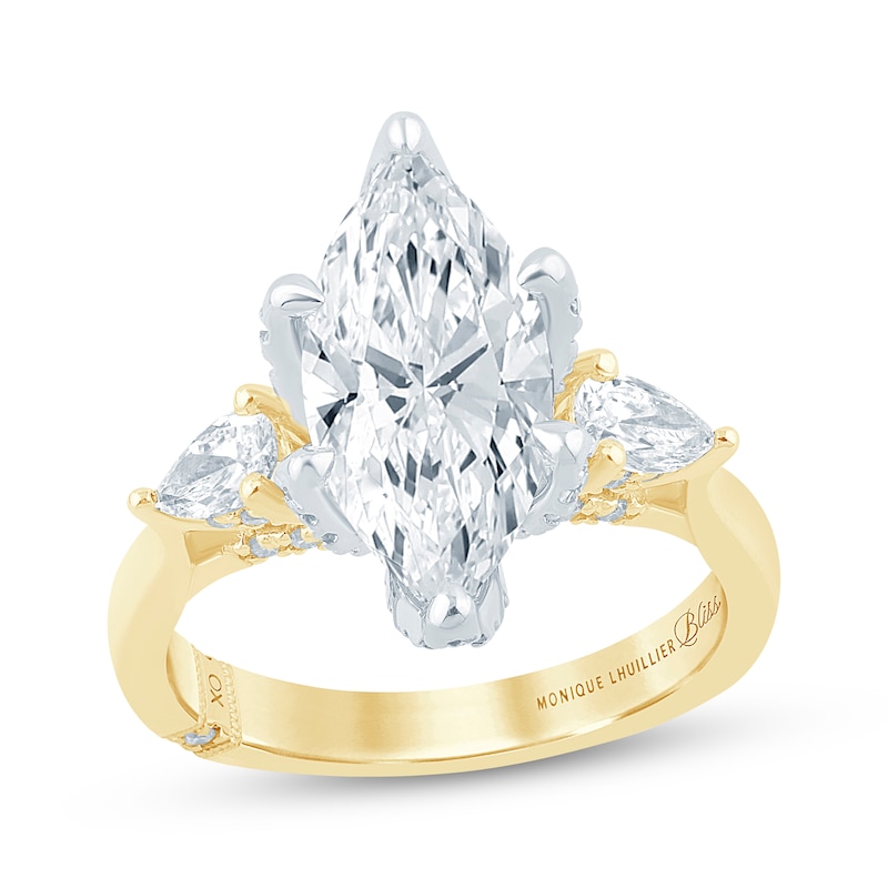 Main Image 1 of Monique Lhuillier Bliss Marquise-Cut Lab-Grown Diamond Engagement Ring 3-7/8 ct tw 18K Two-Tone Gold