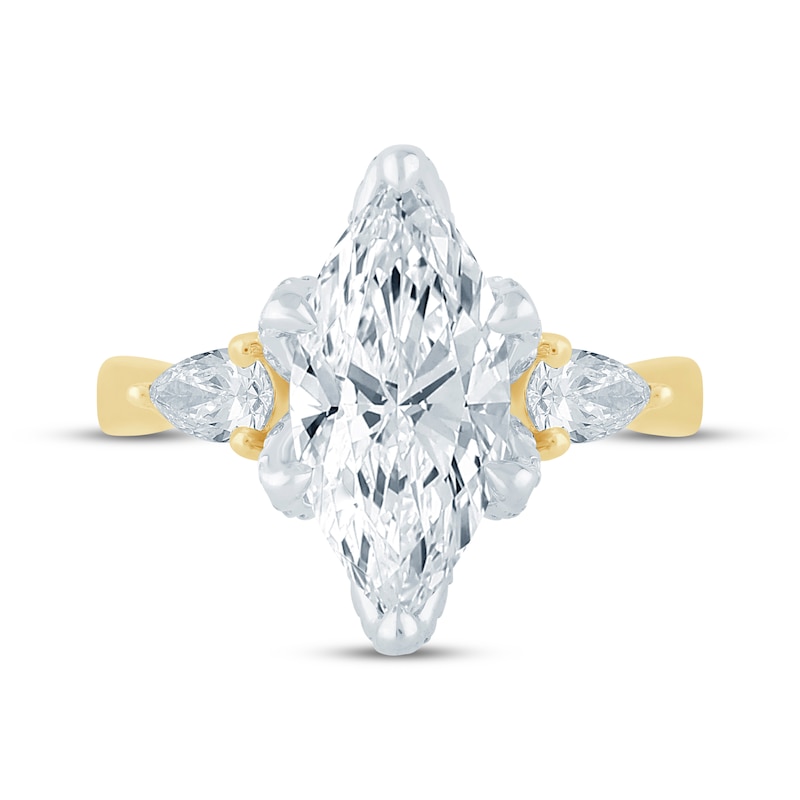 Main Image 4 of Monique Lhuillier Bliss Marquise-Cut Lab-Grown Diamond Engagement Ring 3-7/8 ct tw 18K Two-Tone Gold