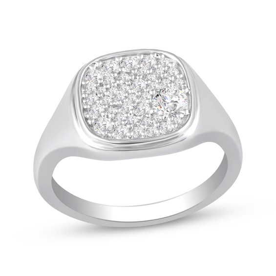 STUDIO BY KAY White Lab-Created Sapphire Cushion-Shaped Multi-Stone Ring Sterling Silver