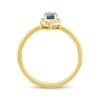 Thumbnail Image 3 of American Blue Sapphire & Diamond Halo Ring 1/10 ct tw 10K Yellow Gold