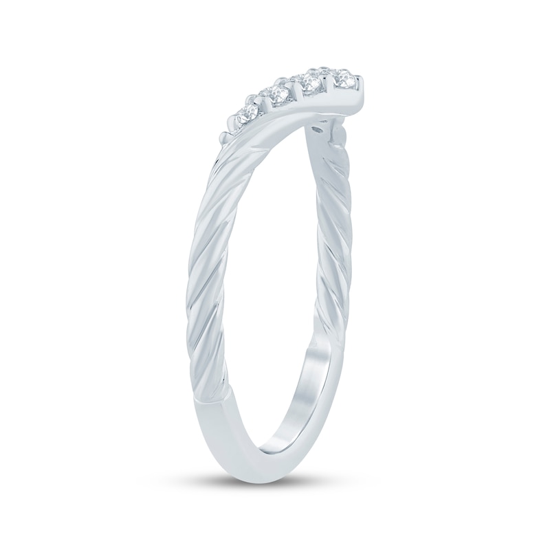 Main Image 2 of Now + Forever Diamond Chevron Rope-Twist Anniversary Ring 1/6 ct tw 10K White Gold