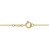 Thumbnail Image 3 of American Blue Sapphire & Diamond Flower Halo Necklace 1/20 ct tw 10K Yellow Gold 18"