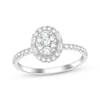 Thumbnail Image 1 of Now + Forever Multi-Diamond Oval Halo Engagement Ring 5/8 ct tw 14K White Gold