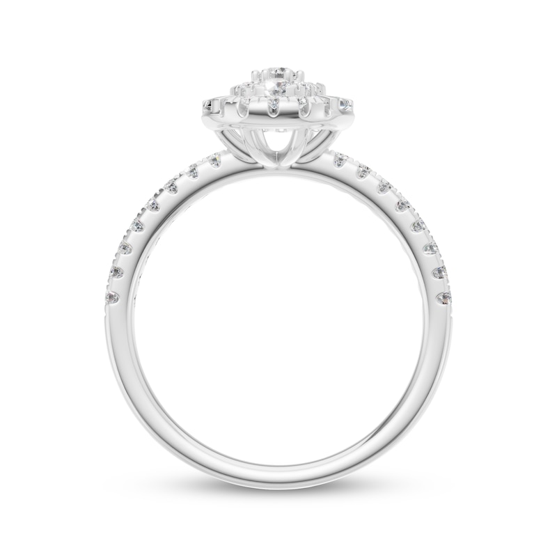 Main Image 2 of Now + Forever Multi-Diamond Oval Halo Engagement Ring 5/8 ct tw 14K White Gold