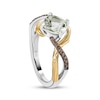 Thumbnail Image 2 of Star Wars Yoda Cushion-Cut Green Quartz & Brown Diamond Ring 1/8 ct tw Sterling Silver & 10K Yellow Gold