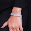 Thumbnail Image 3 of Oval-Cut Sky Blue Topaz Three-Row Bracelet Sterling Silver 7.5"