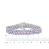 Thumbnail Image 4 of Oval-Cut Pink Amethyst Three-Row Bracelet Sterling Silver 7.5"
