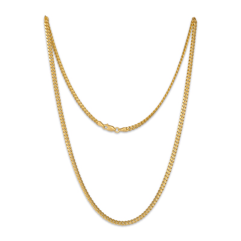 Main Image 2 of STUDIO BY KAY 3.5mm Diamond-Cut Cuban Curb Chain Necklace 24K Yellow Gold Vermeil Sterling Silver 22"